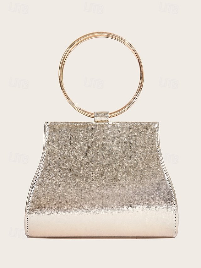 Elegant Crystal Evening Clutch with Gold Ring Handle (Pack of 5) - Image 4