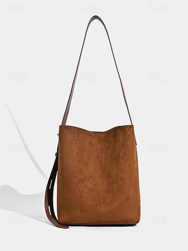 Women’s Suede-Like Faux Leather Tote with Leopard Print