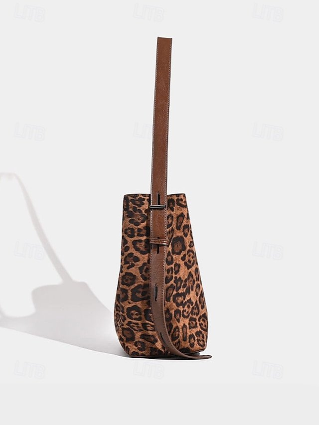 Women’s Suede-Like Faux Leather Tote with Leopard Print (Pack of 70) - Image 5