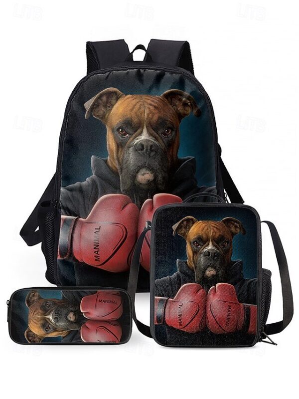 Boys 3-piece Cool Dog Headphones Printed Backpack Set