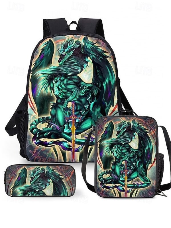 Boys’ Dragon Themed Three-piece Backpack Set