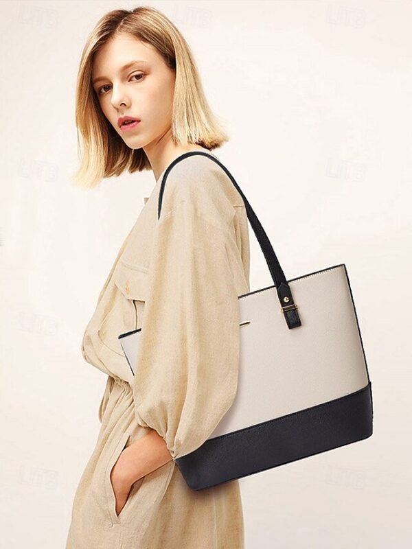Alternative view of Elegant Women’s Stylish Two-tone Patchwork Handbag Set