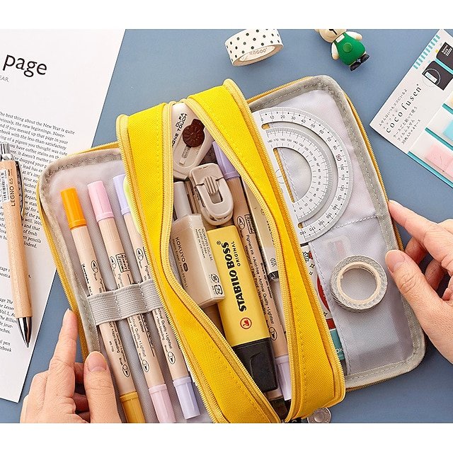 Large Capacity Pink Pencil Case Organizer - Image 2