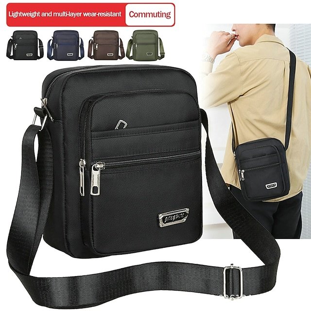 Men’s Oxford Crossbody Bag in Black