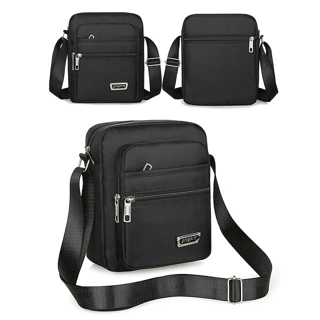 Men’s Oxford Crossbody Bag in Black - Image 5