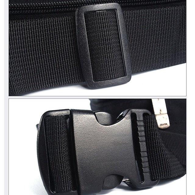 Men’s Black Nylon Travel Fanny Pack, Multi-Pocket Waist - Image 7