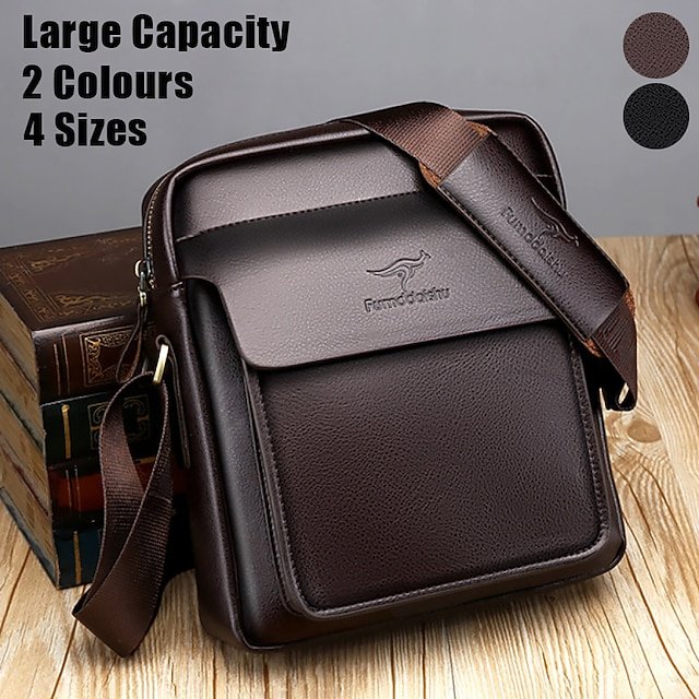 Men’s Faux Leather Crossbody Bag