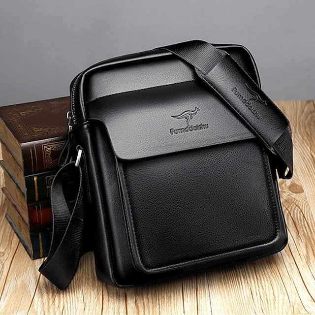 Men’s Faux Leather Crossbody Bag - Image 2