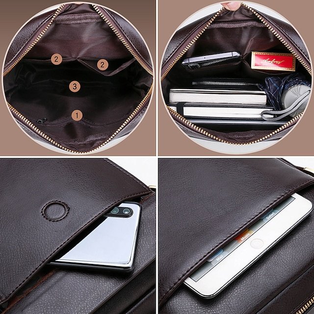 Men’s Faux Leather Crossbody Bag - Image 5