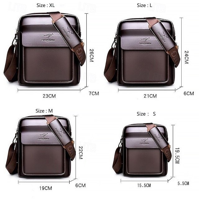 Men’s Faux Leather Crossbody Bag - Image 6