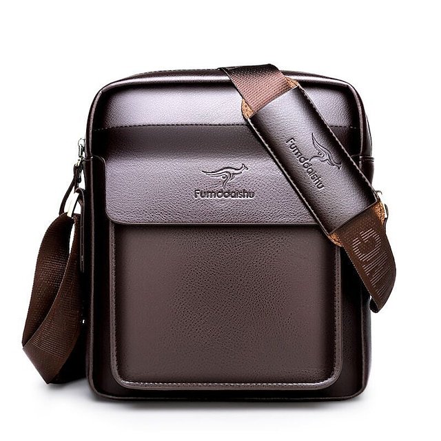 Men’s Faux Leather Crossbody Bag - Image 7