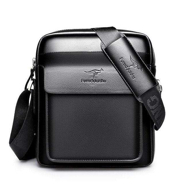 Men’s Faux Leather Crossbody Bag - Image 8