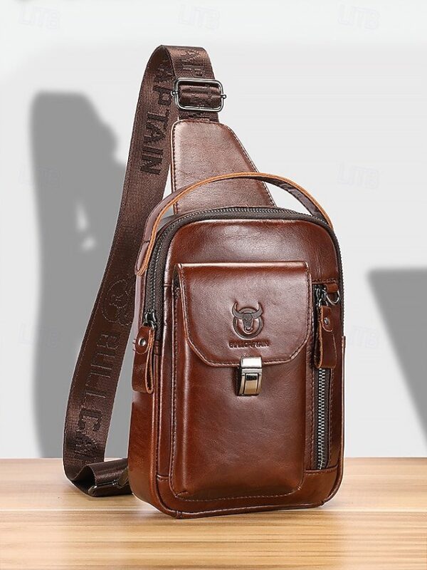 Men’s Brown Leather Crossbody Sling Bag