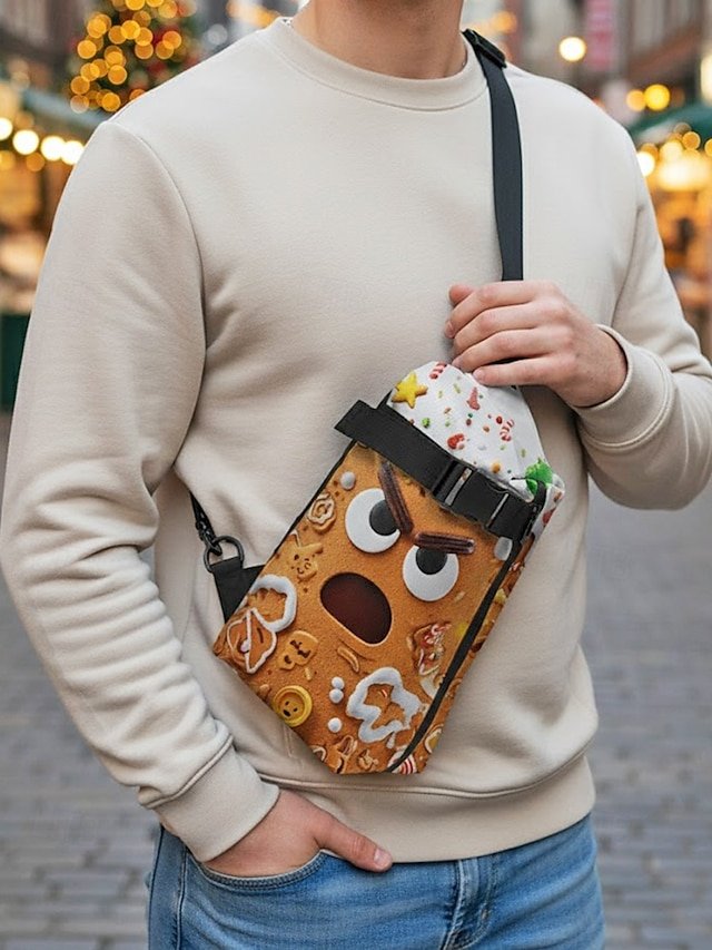 Men’s Christmas Sling Bag with Zipper - Image 4