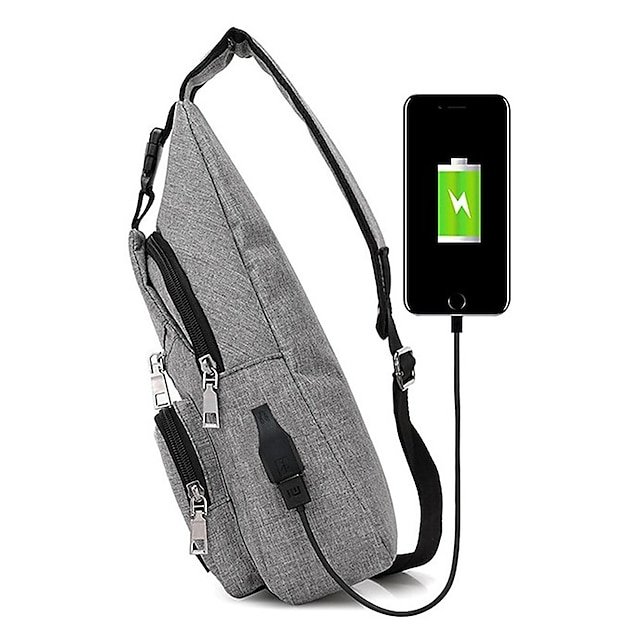 Men’s Crossbody Sling Bag with USB Charging Port - Image 4