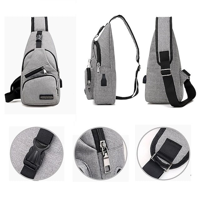 Men’s Crossbody Sling Bag with USB Charging Port - Image 5