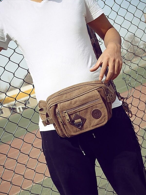 Alternative view of Men’s Durable Canvas Crossbody Bag with Multiple Pockets