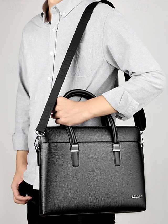 Men’s Faux Leather Business Briefcase - Image 2