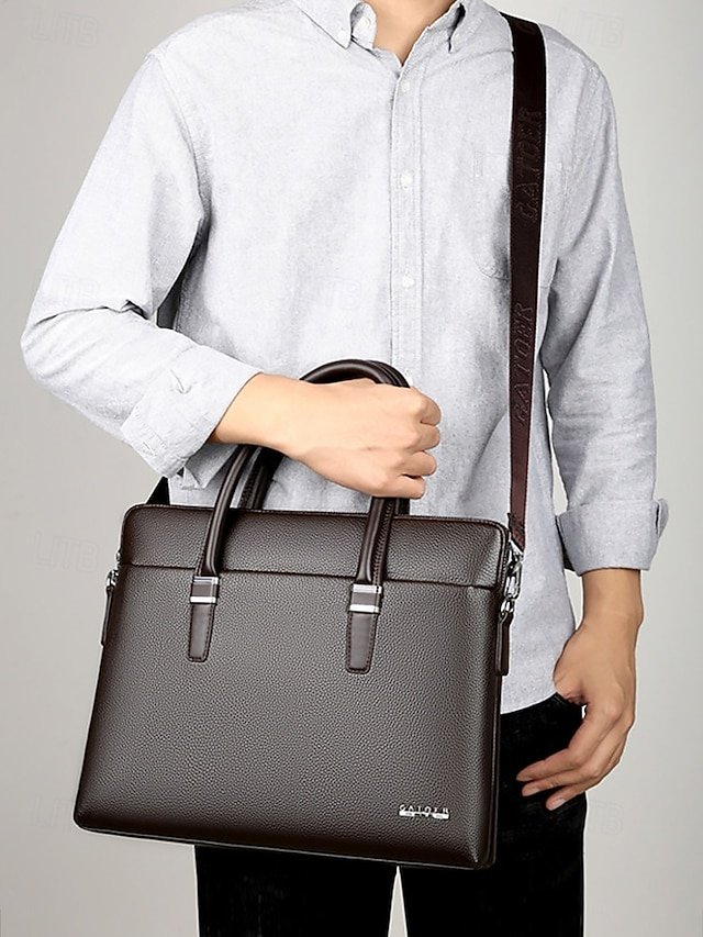 Men’s Faux Leather Business Briefcase - Image 3