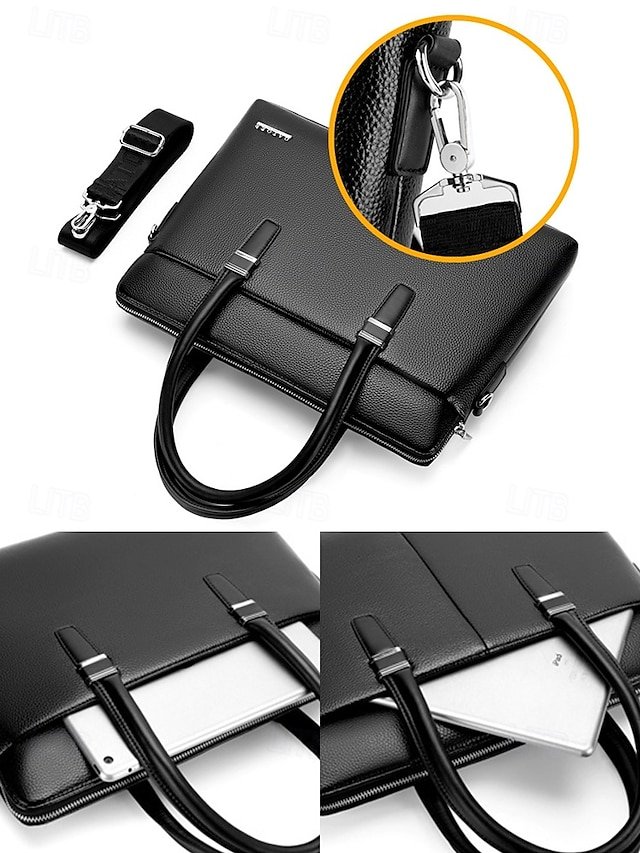 Men’s Faux Leather Business Briefcase - Image 5