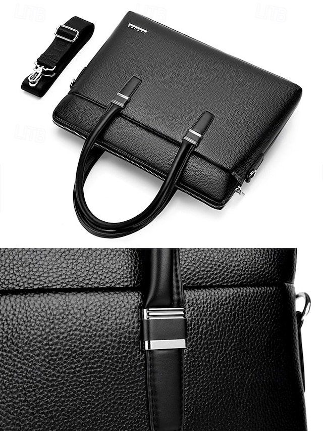 Men’s Faux Leather Business Briefcase - Image 7