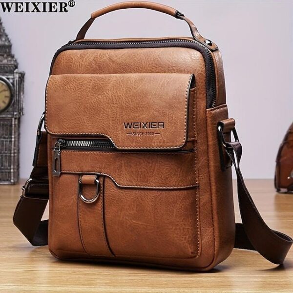 Men’s Faux Leather Crossbody Messenger Bag