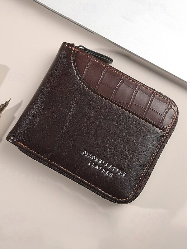 Men’s Faux Leather Zip Wallet