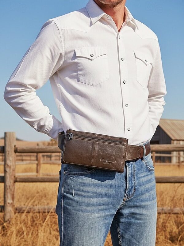 Men’s Genuine Leather Waist Bag & Crossbody Sling