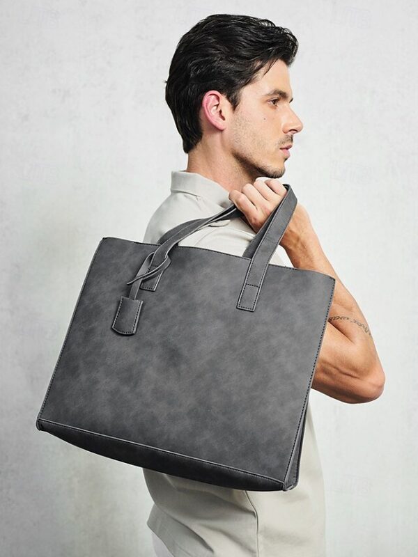 Alternative view of Men’s Large Faux Leather Tote Bag