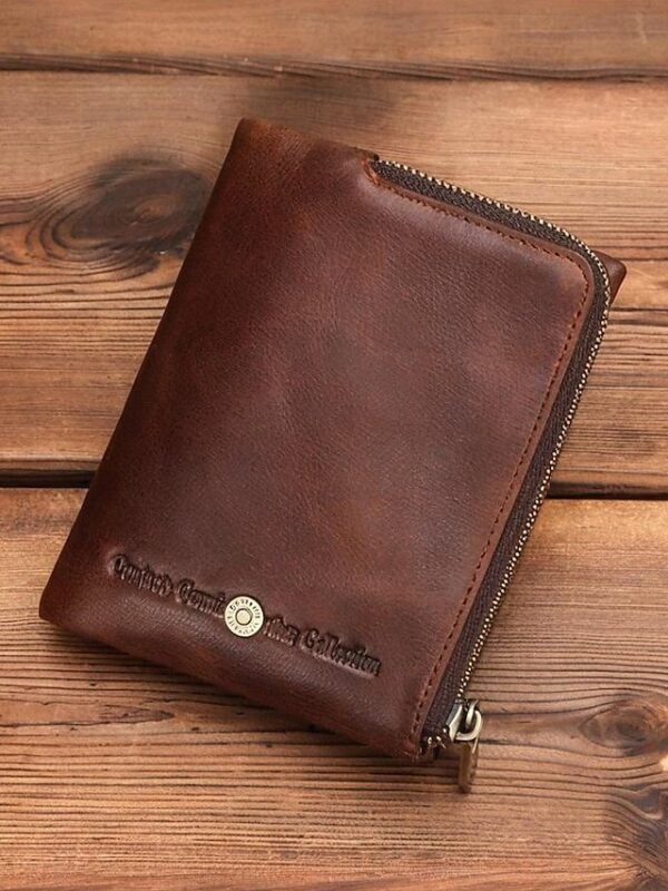 Men’s RFID Blocking Cowhide Leather Bifold Wallet