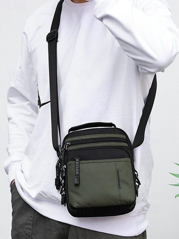 Alternative view of Men’s Water-Resistant Nylon Crossbody Messenger Bag