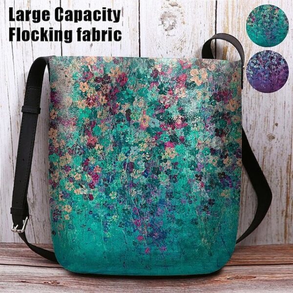 Women’s Artistic Floral Print Crossbody Bag