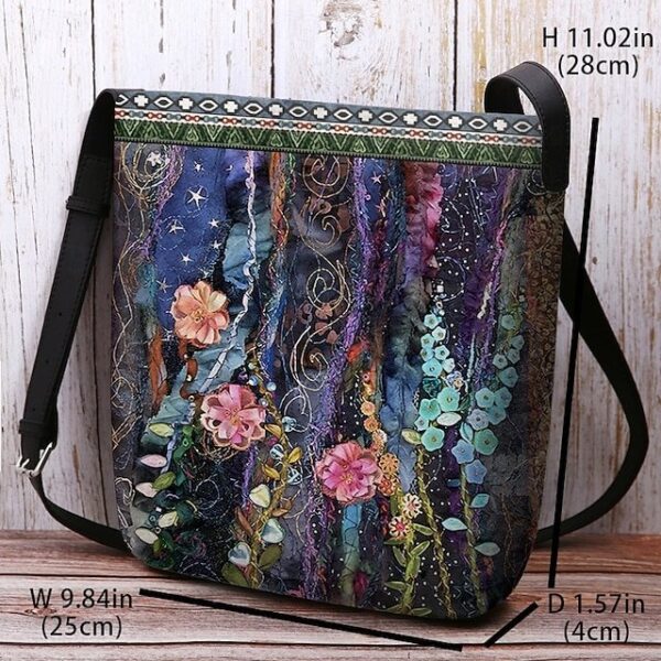 Alternative view of Women’s Bohemian Floral Embroidered Crossbody Bag