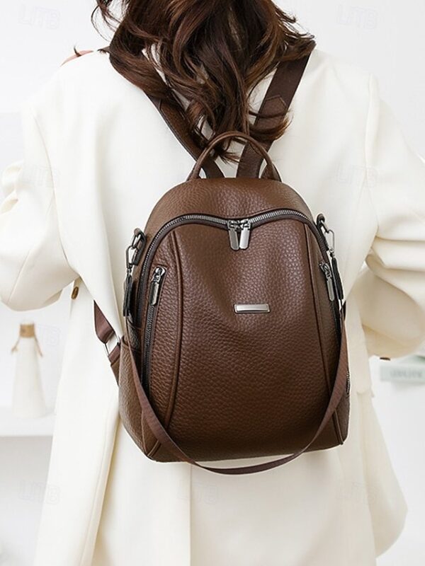 Alternative view of Women’s Brown Faux Leather Mini Backpack