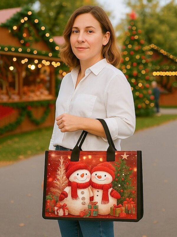 Alternative view of Women’s Christmas Snowman Print Tote Bag