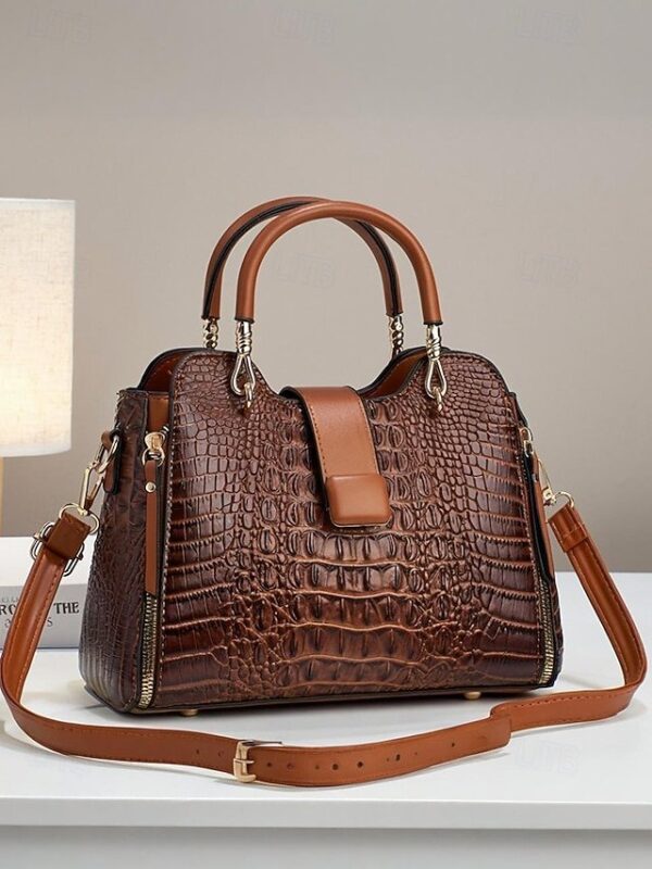 Women’s Croc-Embossed Top-Handle Satchel