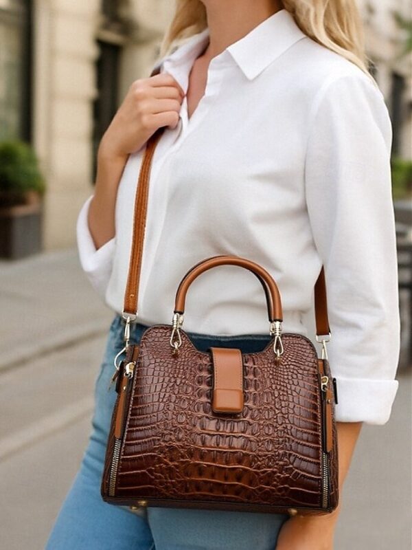 Alternative view of Women’s Croc-Embossed Top-Handle Satchel