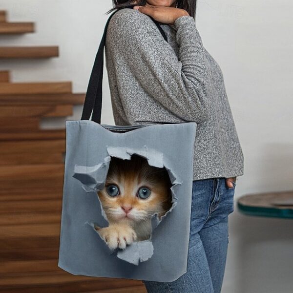 Alternative view of Women’s Cute Kitten Print Tote Bag