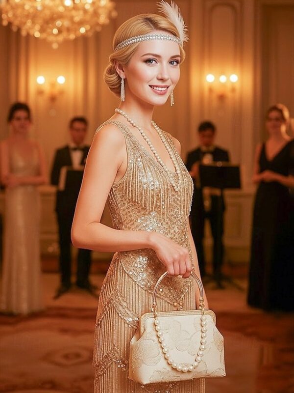 Alternative view of Women’s Elegant Pearl Handle Clutch Bag
