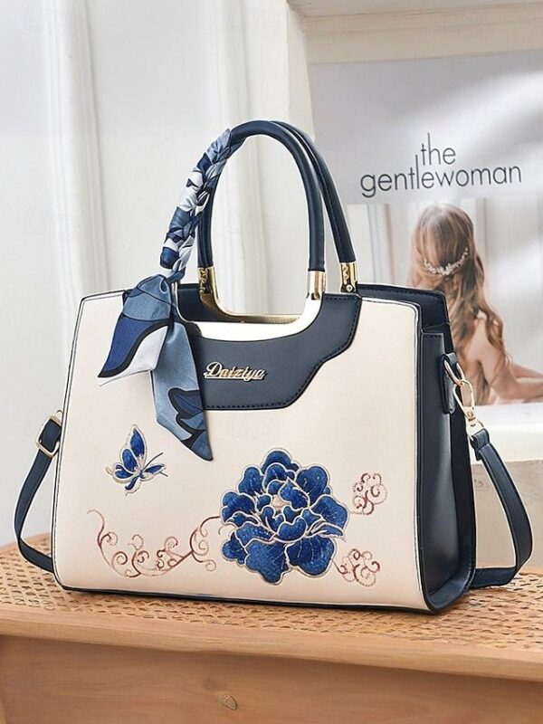 Women’s Embroidered Faux Leather Handbag