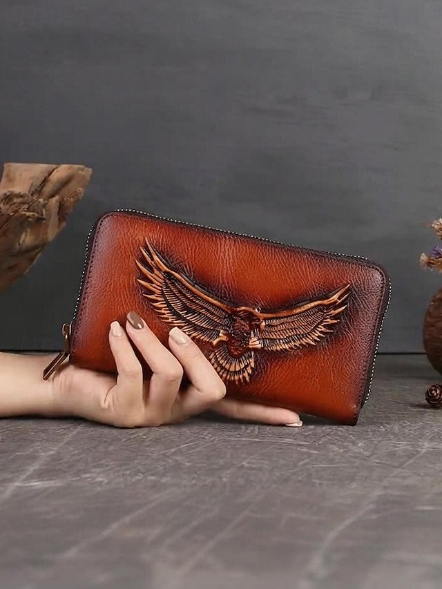 Women’s Leather Wallet with Zipper - Image 5
