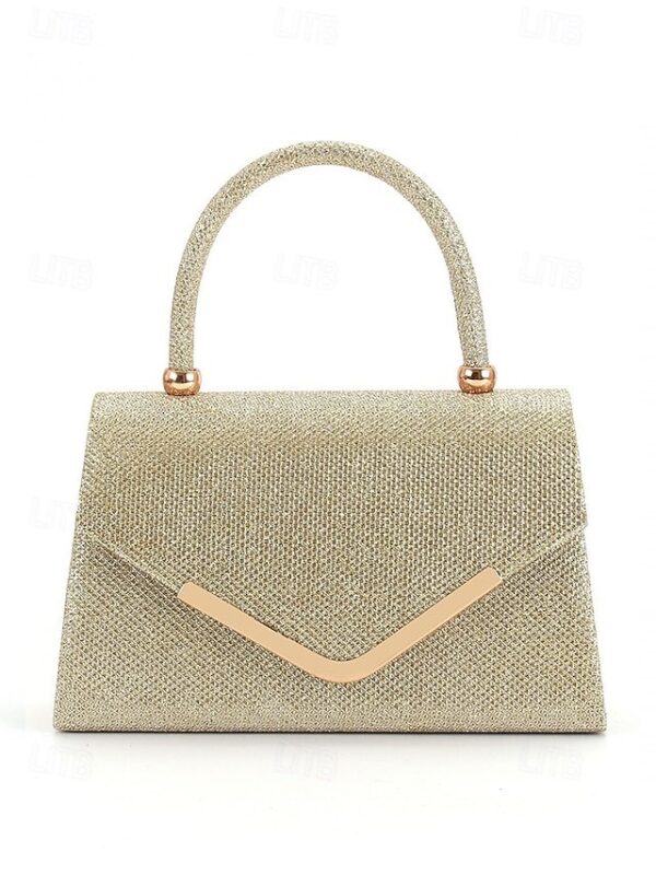 Women’s Glitter Evening Clutch Bag with Chain Strap