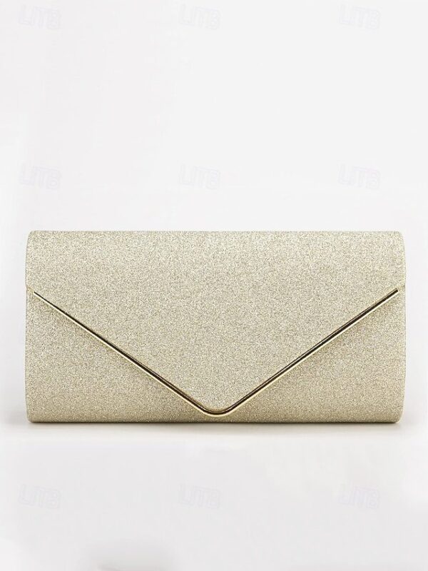 Alternative view of Women’s Gold Glitter Envelope Clutch with Chain Strap