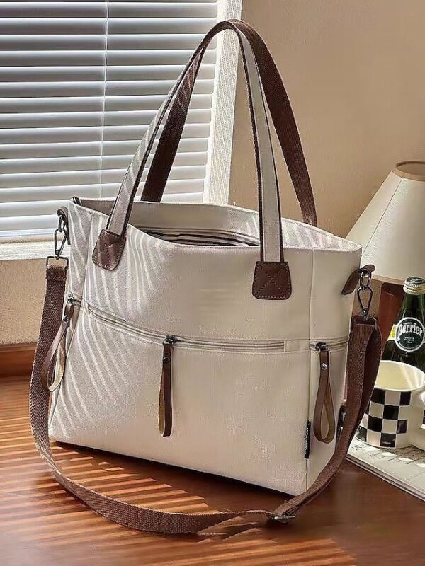 Women’s Canvas Tote Bag with Zipper