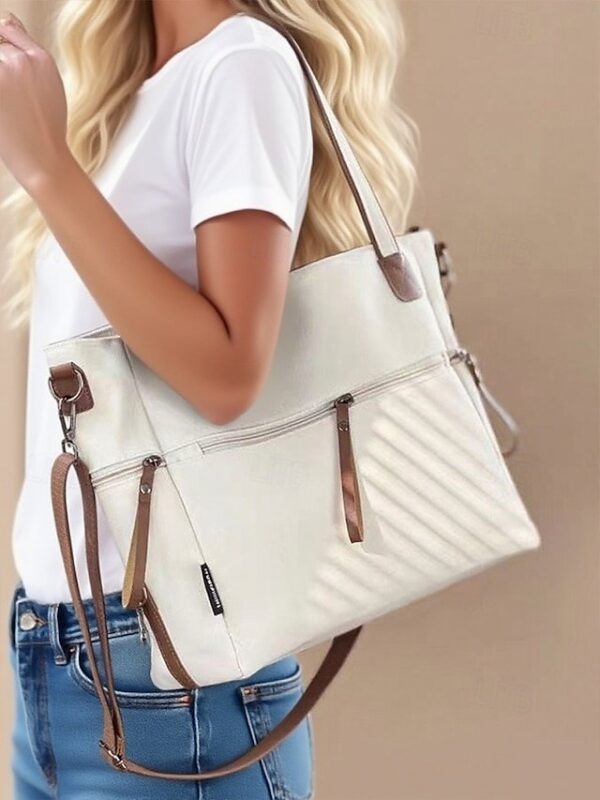 Alternative view of Women’s Canvas Tote Bag with Zipper