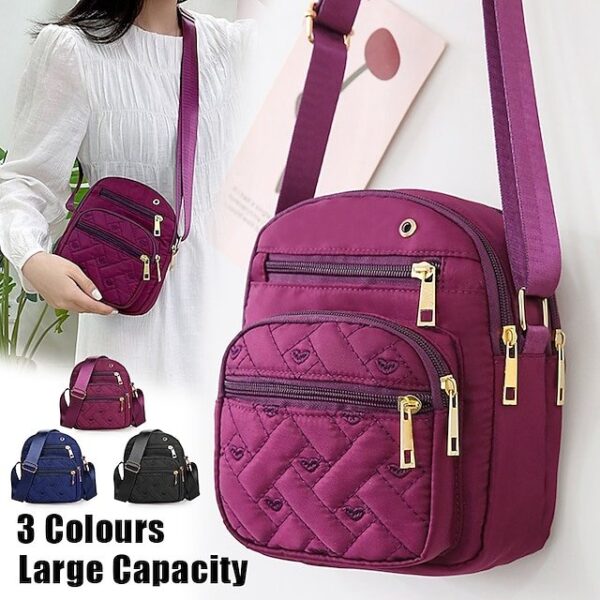 Women’s Quilted Nylon Crossbody Bag