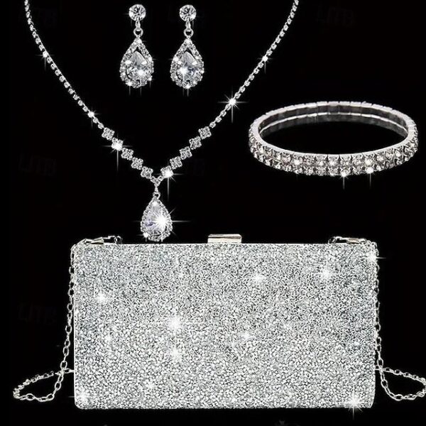 Alternative view of Women’s Rhinestone Polyester Clutch Set