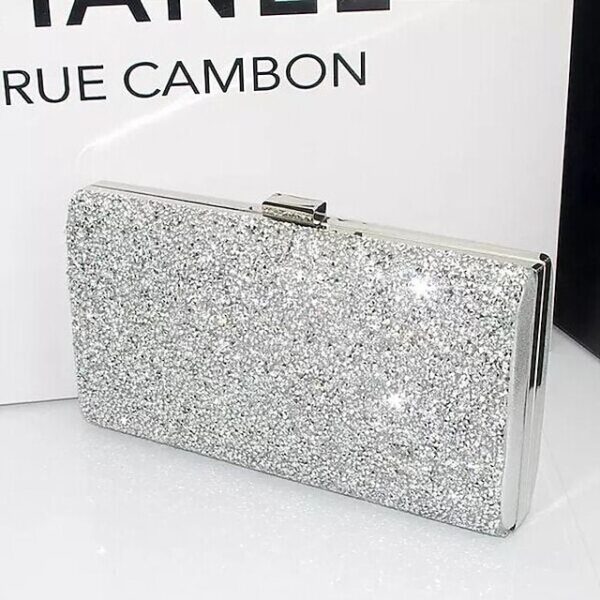 Alternative view of Women’s Silver Glitter Evening Clutch Bag