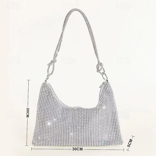 Women’s Silver Rhinestone Shoulder Bag - Image 5