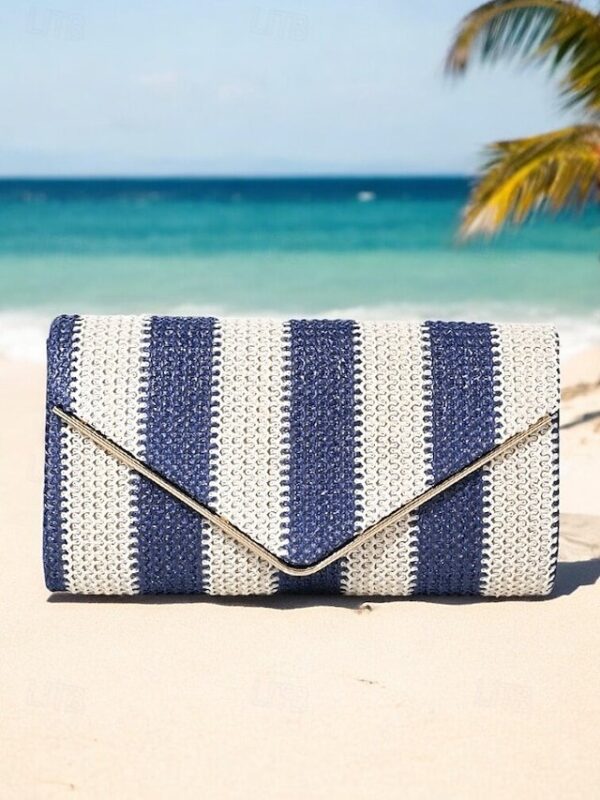Women’s Striped Woven Envelope Clutch